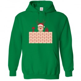 Reindeer Wall Christmas Theme Graphic Kids & Adults Unisex Hoodie